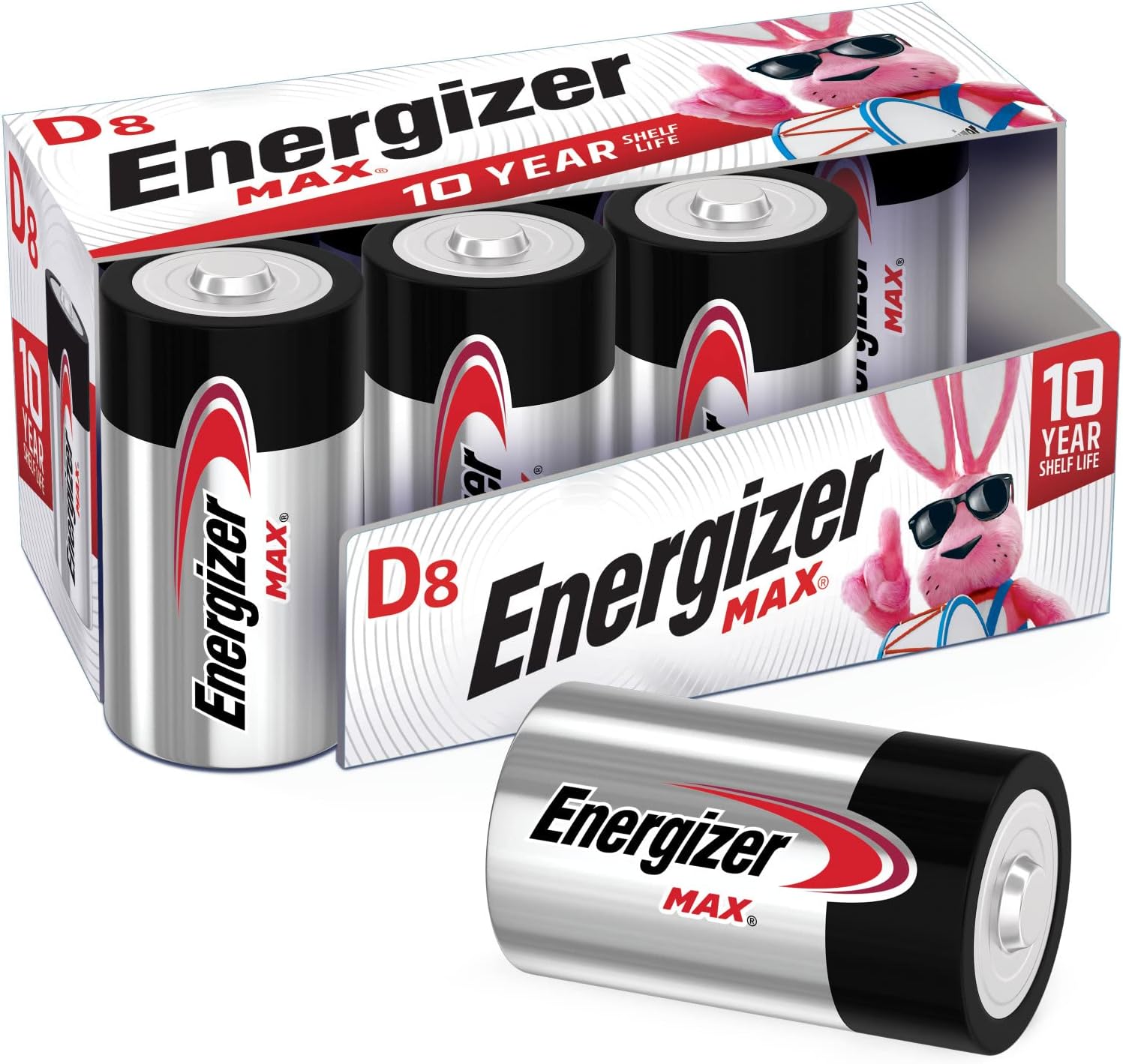 Energizer Max D Batteries, Premium Alkaline D Cell Batteries (8 Battery Count)-0