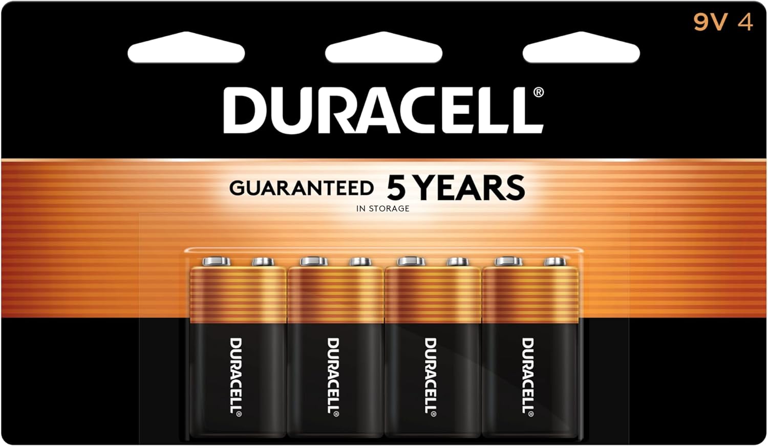 Duracell Coppertop 9V Battery, 4 Count Pack, 9-Volt Battery with Long-lasting Power, All-Purpose Alkaline 9V Battery for Household and Office Devices-0