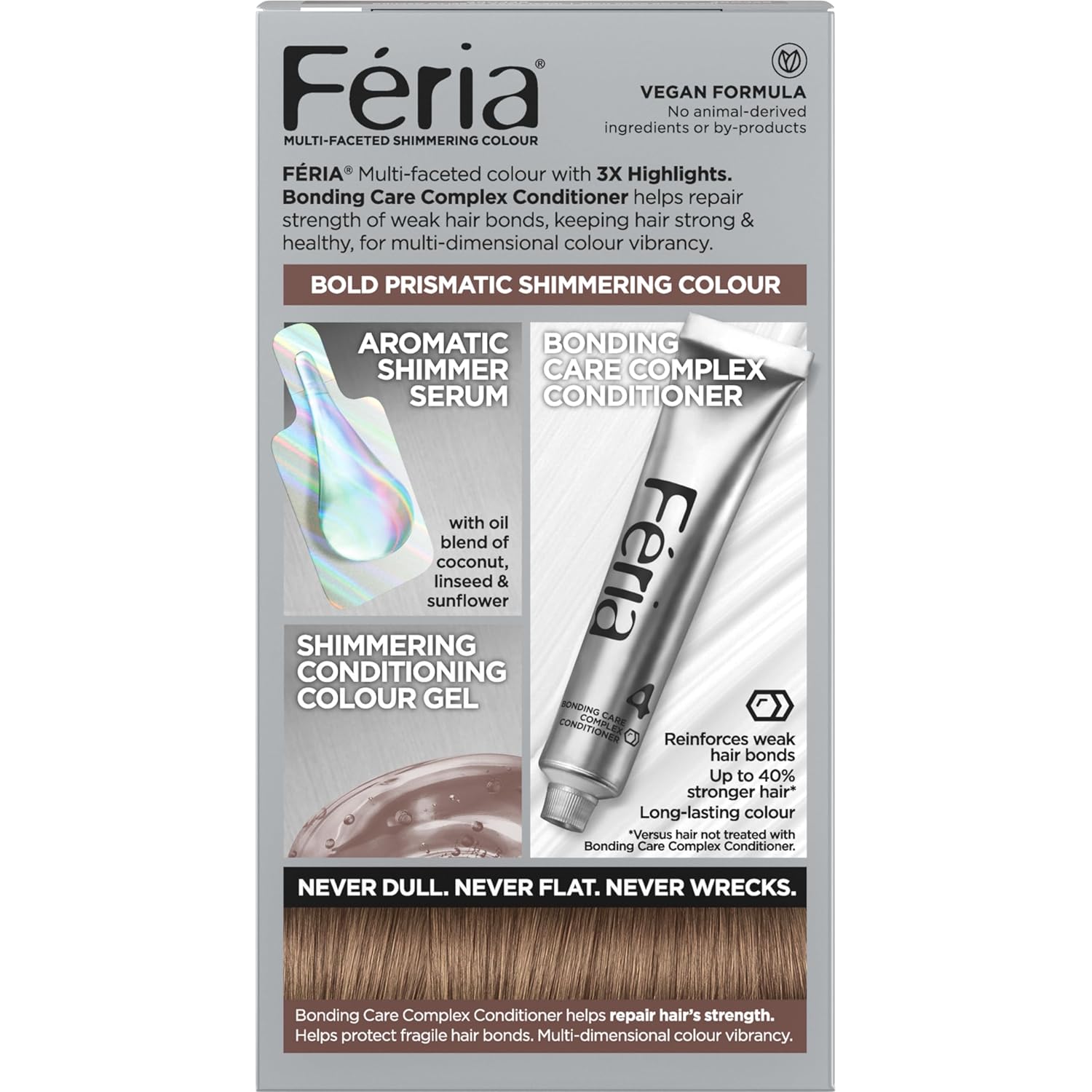 L'Oreal Paris Feria Multi-Faceted Shimmering Permanent Hair Color, B61 Downtown Brown (Hi-Lift Cool Brown), Pack of 1, Hair Dye-2