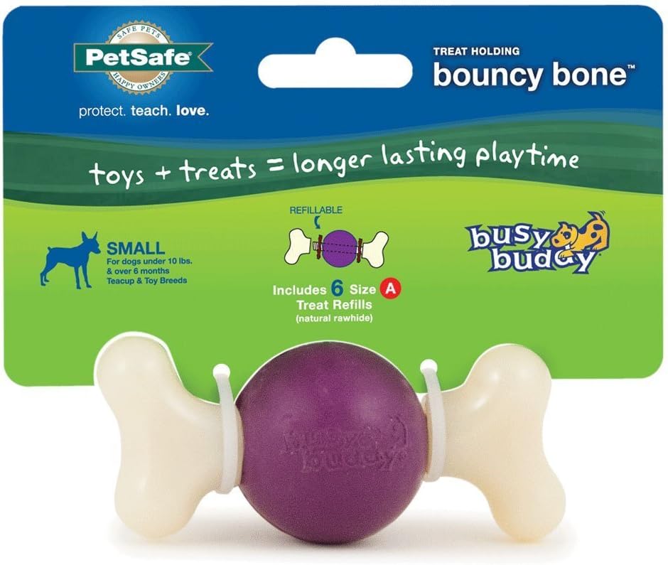 PetSafe® Busy Buddy® Bouncy Bone™, Treat Holding Dog Toy, Small, Best for Dogs Up to 10 Lb.-0