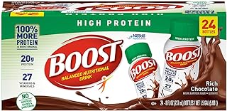 BOOST High Protein Nutritional Energy Drink, Chocolate, 8 Ounce Bottle (Pack of 24)