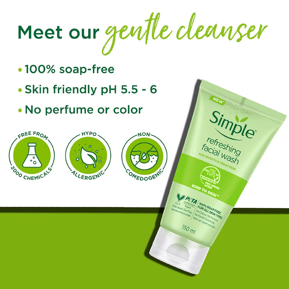 Simple Kind to Skin Refreshing Facial Wash Gel ,150 ml (5 Ounce)-6