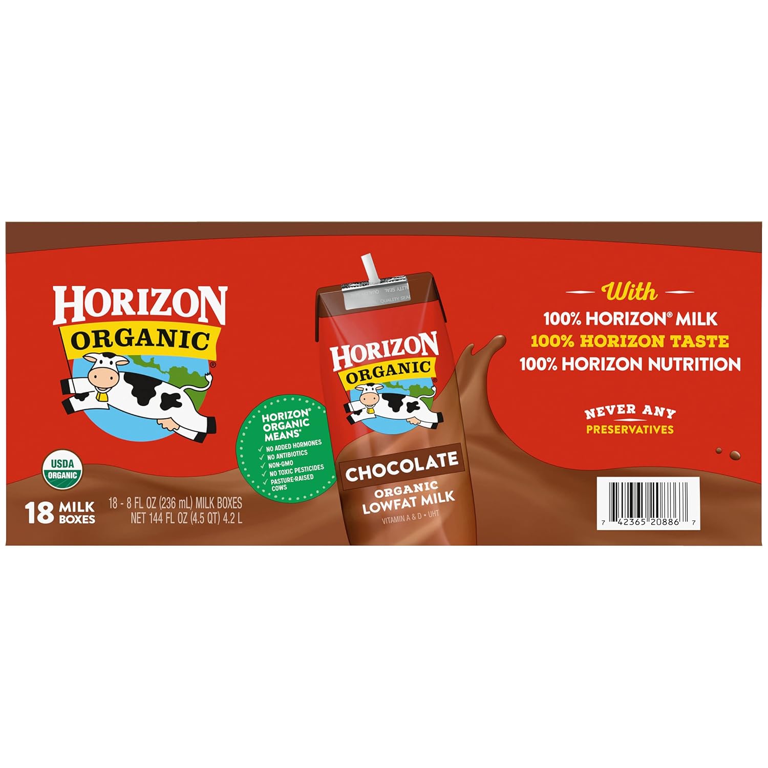 Horizon Organic Shelf-Stable 1% Low Fat Milk Boxes, Chocolate, 8 oz., 18 Pack-10