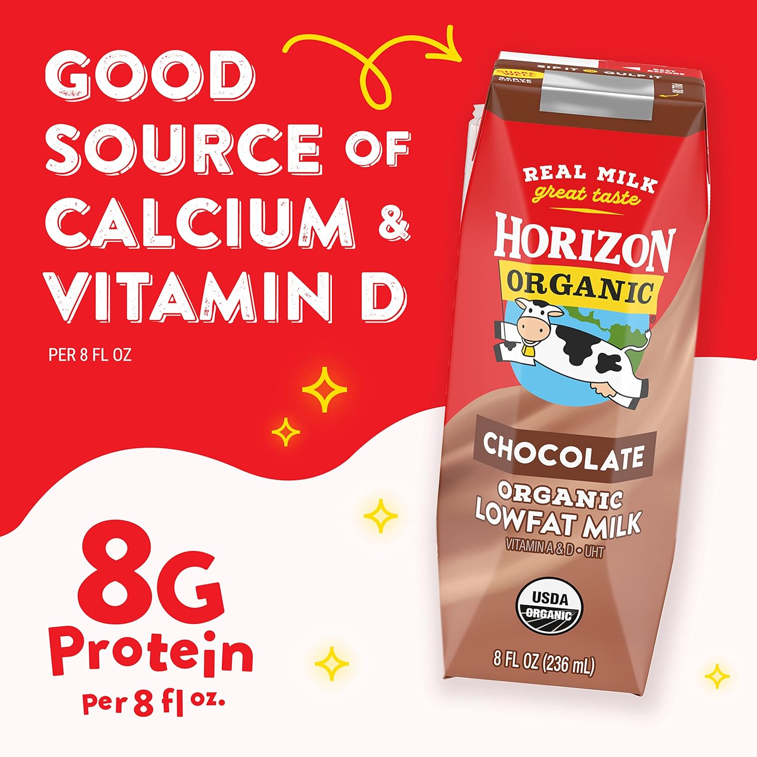 Horizon Organic Shelf-Stable 1% Low Fat Milk Boxes, Chocolate, 8 oz., 18 Pack-3