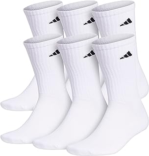 adidas Men's Athletic Cushioned Crew Socks with Arch Compression (6 Pairs)