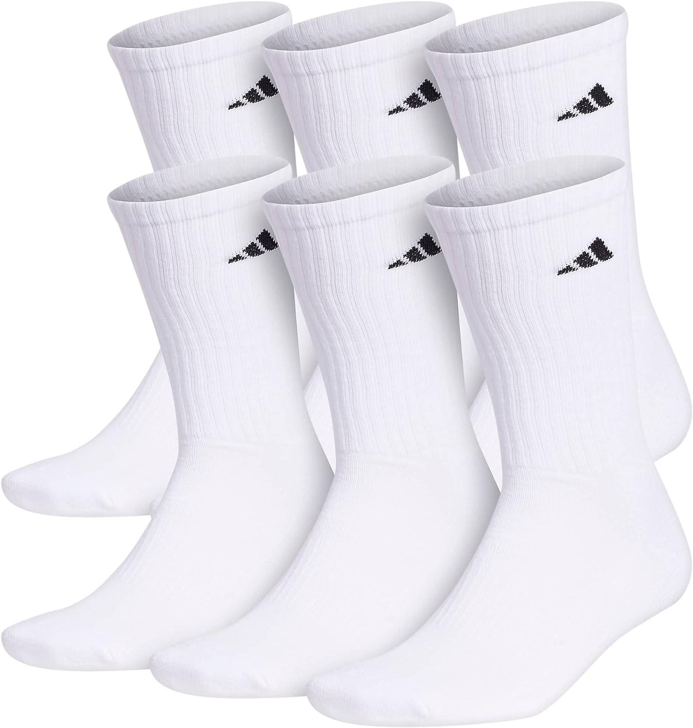 adidas Men's Athletic Cushioned Crew Socks with Arch Compression (6 Pairs)-0