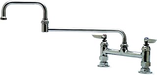 T&S Brass B-0245 Double Pantry Faucet, Deck Mount, 8-Inch Centers, 18-Inch Double-Joint Swing Nozzle