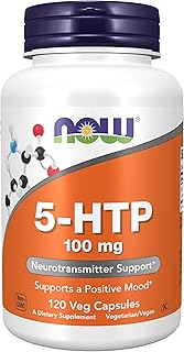 NOW Foods Supplements, 5-HTP (5-hydroxytryptophan) 100 mg, Neurotransmitter Support*, 120 Veg Capsules