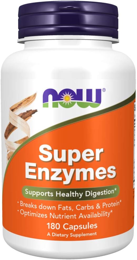 NOW Foods Supplements, Super Enzymes, Formulated with Bromelain, Ox Bile, Pancreatin and Papain,180 Capsules-0