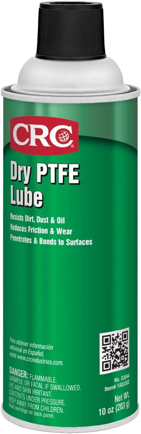 CRC Dry PTFE Lube, 10 Wt Oz, NSF H2 Registered Lubricant with Advanced Dry Film Technology, Plastic-Safe, Aerosol Spray (Pack of 1)-0