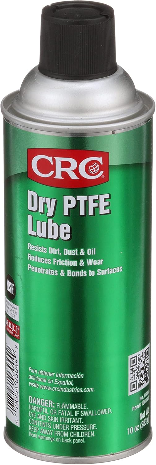 CRC Dry PTFE Lube, 10 Wt Oz, NSF H2 Registered Lubricant with Advanced Dry Film Technology, Plastic-Safe, Aerosol Spray (Pack of 1)-2