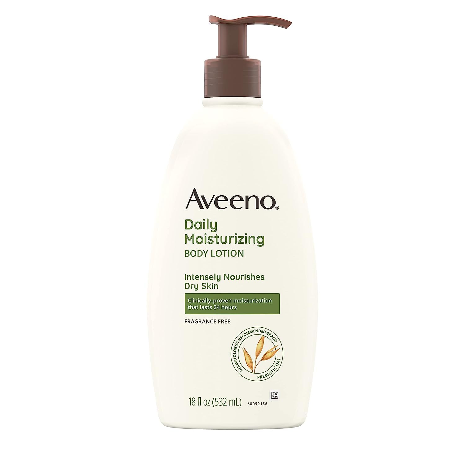 Aveeno Daily Moisturizer, Body Lotion, For Dry Skin, Prebiotic Oat Fragrance Free, 18 fl. oz, Pack of 1-0