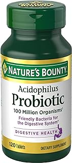 Nature's Bounty Acidophilus Probiotic, Daily Probiotic Supplement, Supports Digestive Health, 1 Pack, 120 Tablets