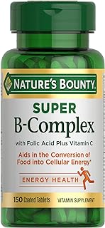 Nature's Bounty Super B Complex with Vitamin C & Folic Acid, Immune & Energy Support, 150 tablets