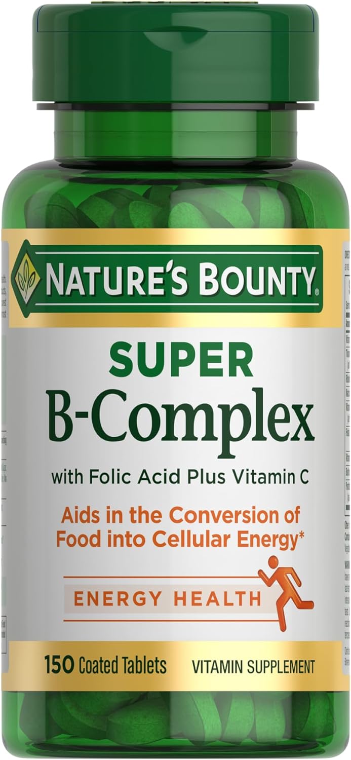 Nature's Bounty Super B Complex with Vitamin C & Folic Acid, Immune & Energy Support, 150 tablets-0