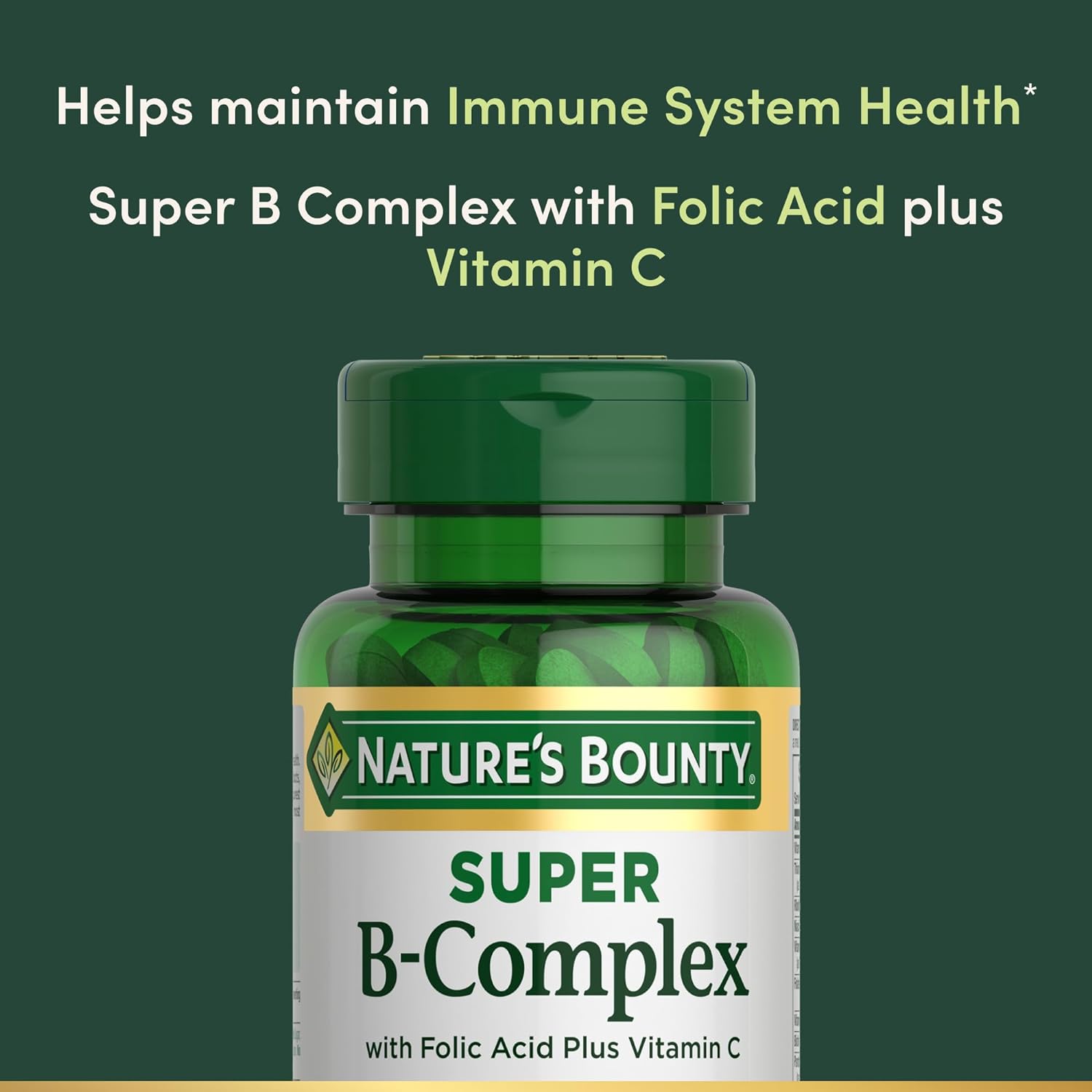 Nature's Bounty Super B Complex with Vitamin C & Folic Acid, Immune & Energy Support, 150 tablets-2