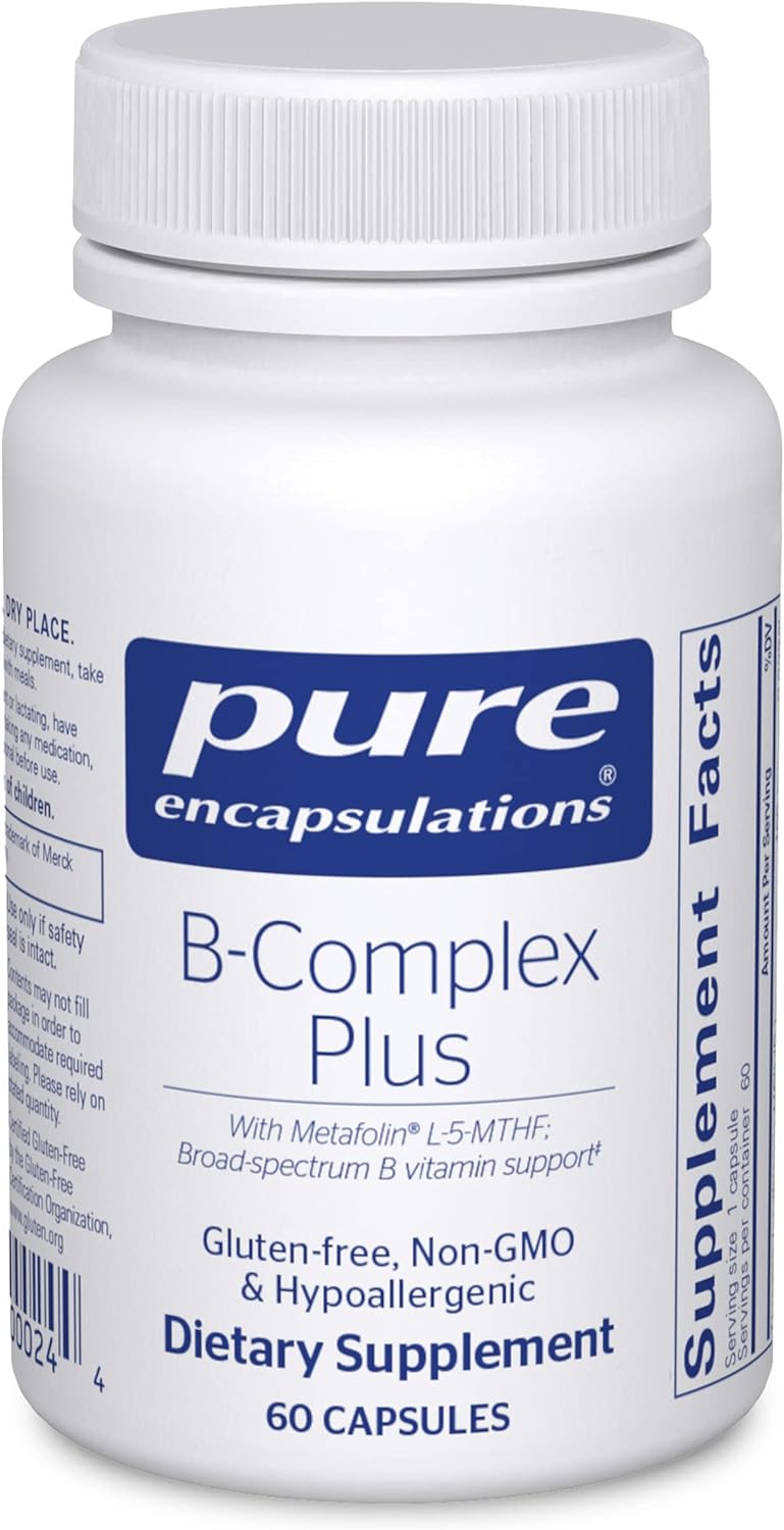 Pure Encapsulations B-Complex Plus - B Vitamins Supplement to Support Neurological Health, Cardiovascular Health, Energy Levels & Nervous System Support* - with Vitamin B12 & More - 60 Capsules-0