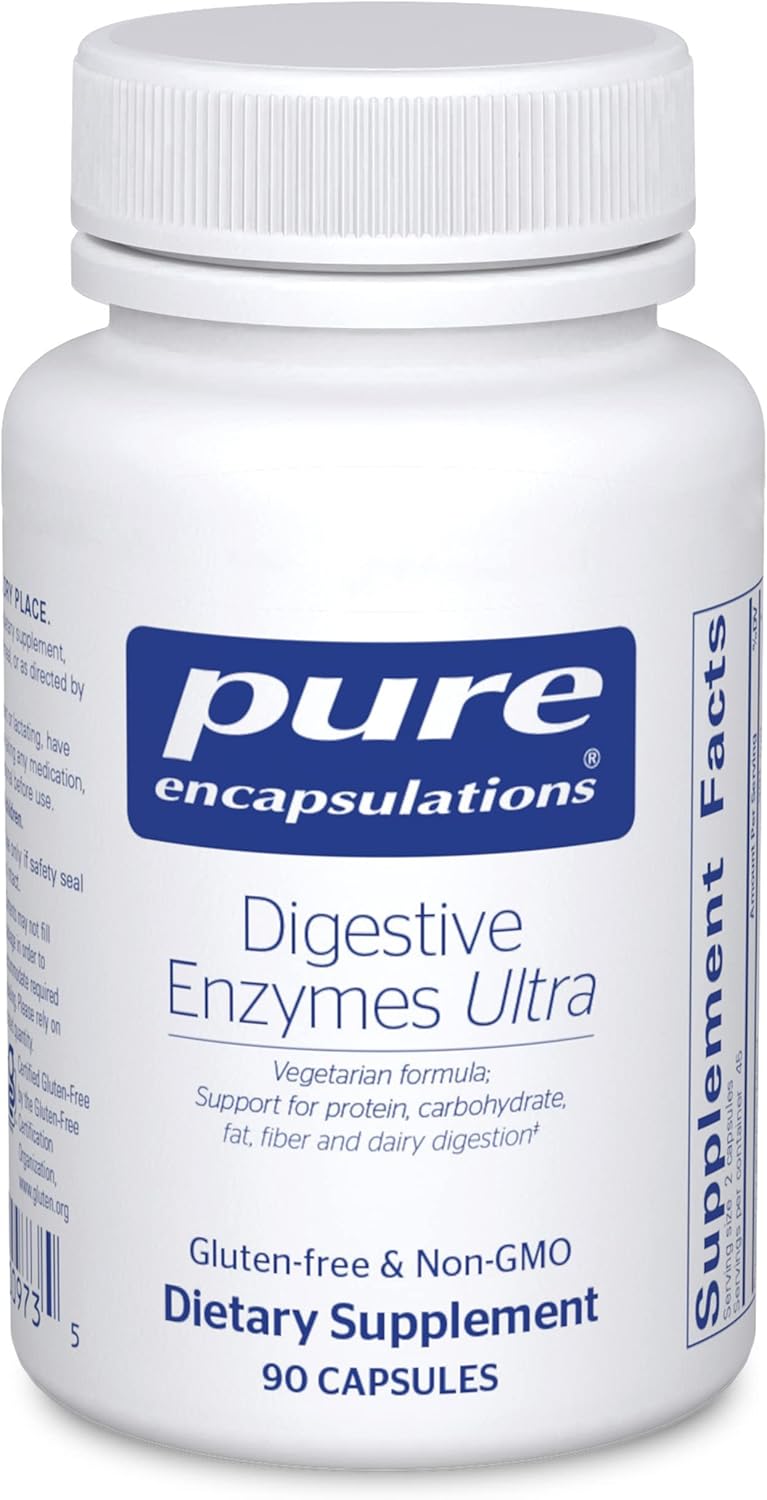 Pure Encapsulations Digestive Enzymes Ultra - Vegetarian Digestive Enzyme Supplement to Support Protein, Carb, Fiber, and Dairy Digestion* - 90 Capsules-0