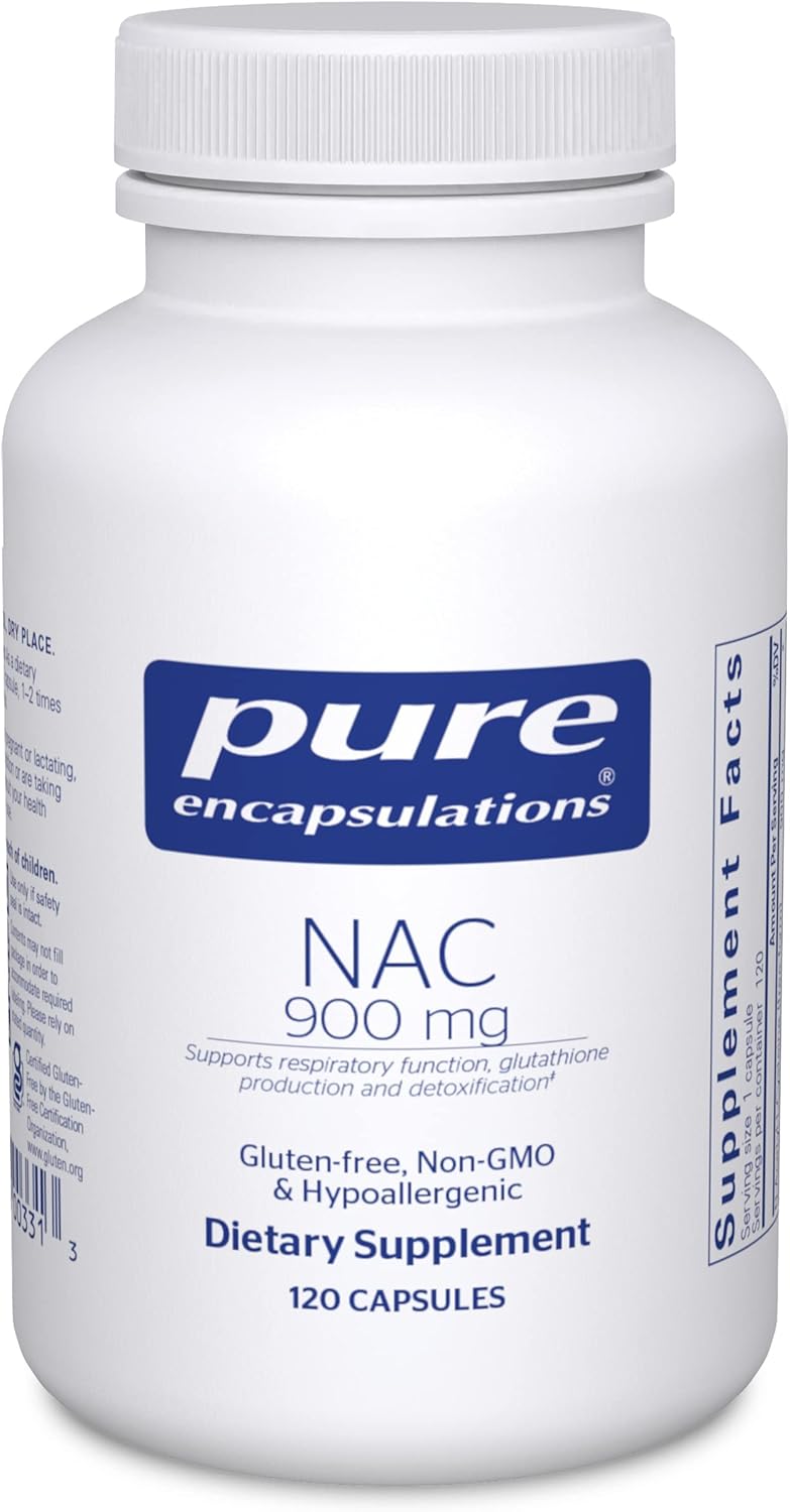 Pure Encapsulations NAC 900 mg - N-Acetyl Cysteine Amino Acid Supplement for Lung & Immune Support, Liver & Antioxidants* - 120 Capsules-0