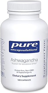 Pure Encapsulations Ashwagandha - 500 mg Ashwagandha Extract - Metabolism & Stress Support - Immune Support - GMO Free & Vegan - 120 Capsules