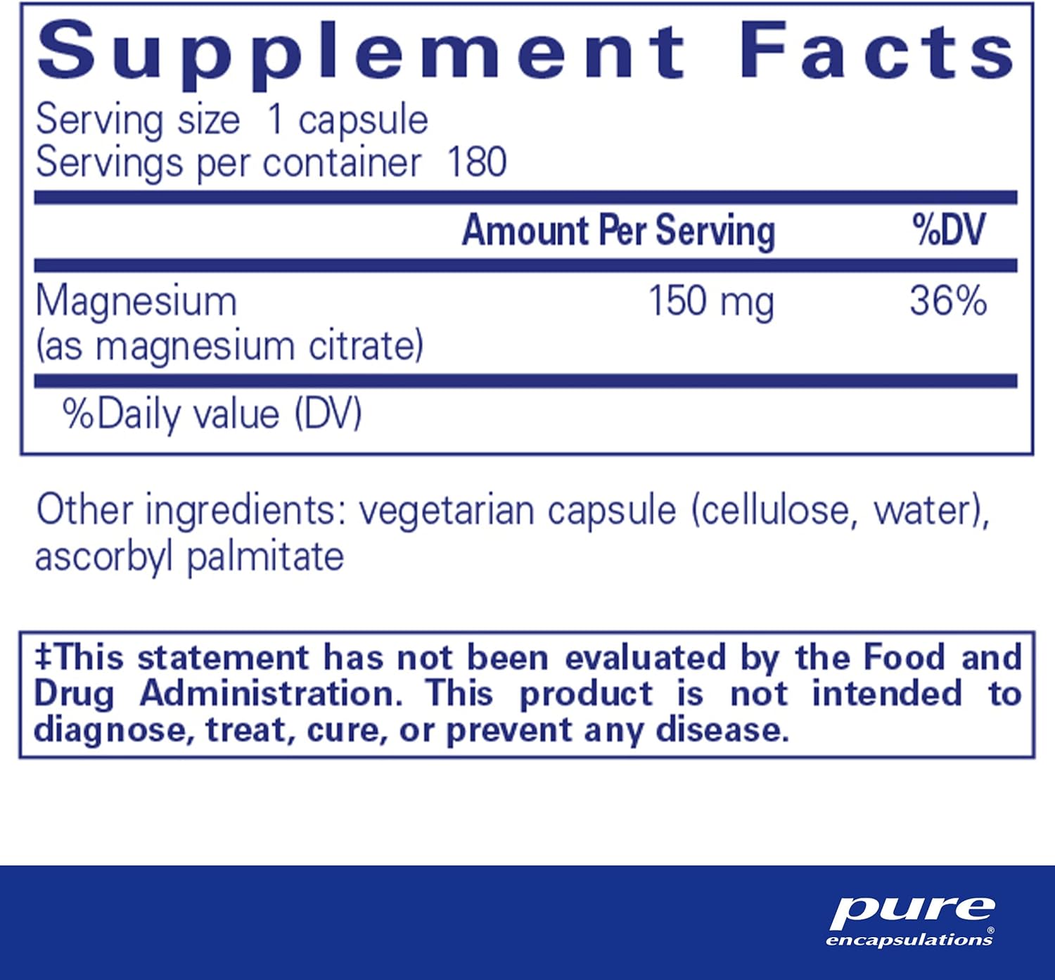 Pure Encapsulations Magnesium (Citrate) - Supplement for Sleep, Heart Health, Cognitive Health, Bone Health, Energy, Muscles, and Metabolism* - with Premium Magnesium - 180 Capsules-1