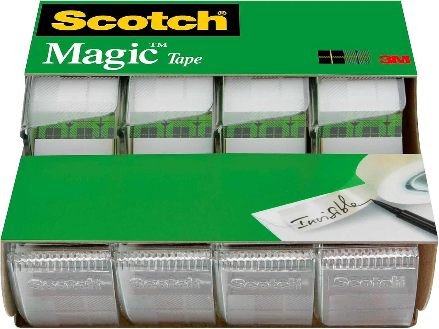 Scotch Magic Tape, Invisible, Home Office Supplies and Back to School Supplies for College and Classrooms, 4 Rolls with 4 Dispensers-11