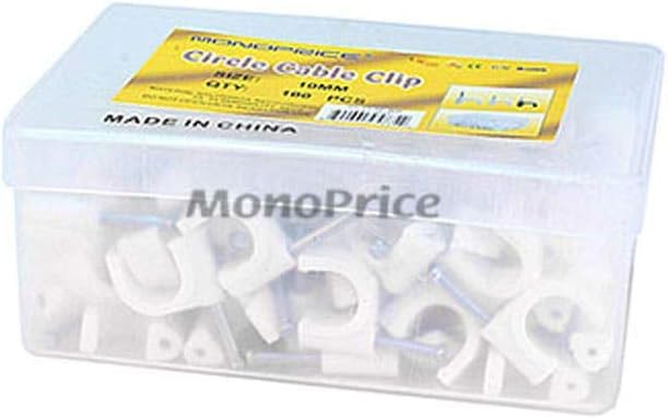 Monoprice Circle cable clips with steel nail, 10mm, 100pcs/Pack-3