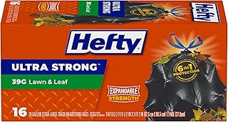 Hefty Ultra Strong Lawn and Leaf Large Trash Bags, 39 Gallon, 16 Count