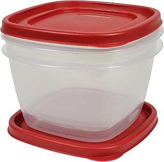 Rubbermaid Easy Find Lids Food Storage Containers, 7 Cup, Racer Red, 4-Piece Set