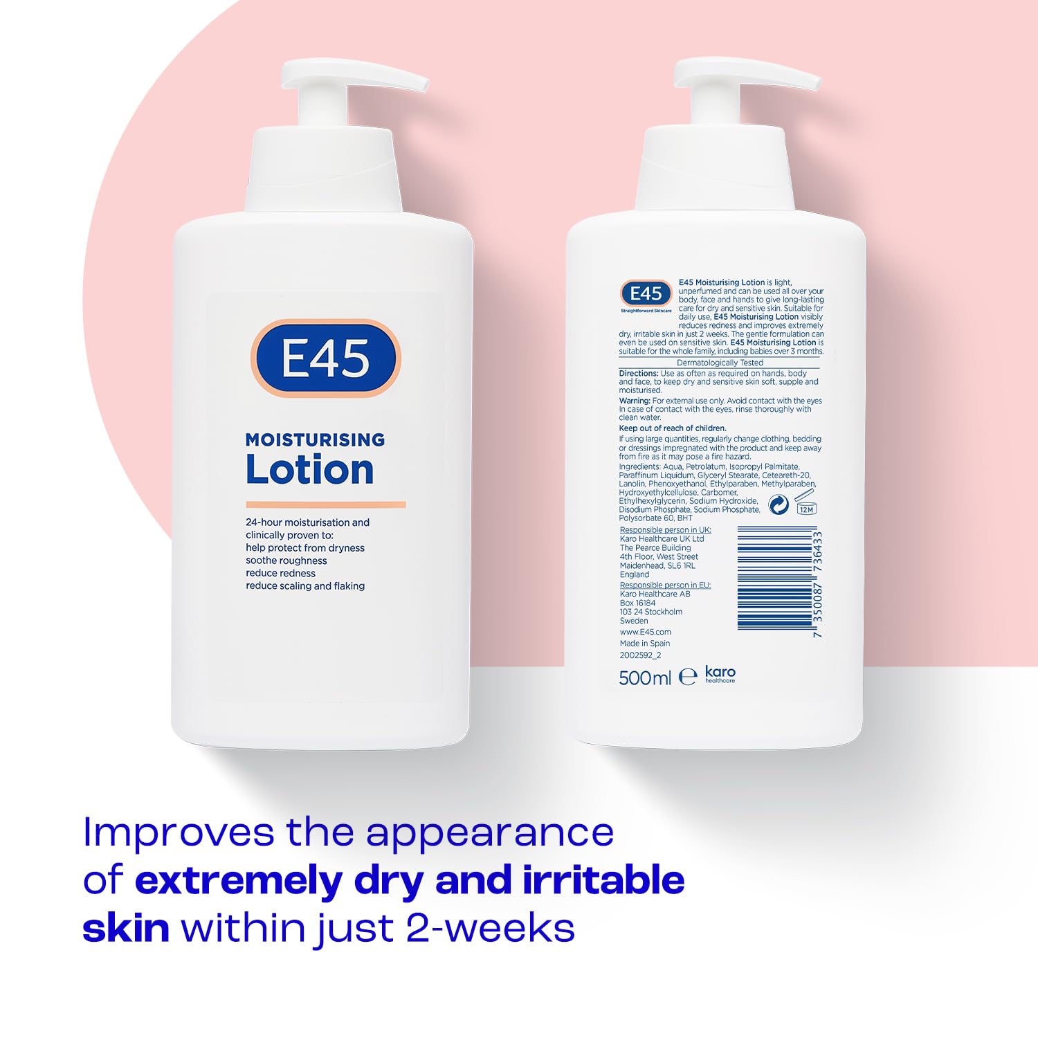 E45 Dermatological Moisturising Lotion, 500 ml-1