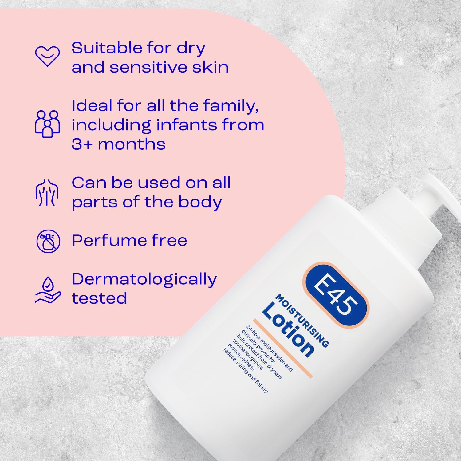 E45 Dermatological Moisturising Lotion, 500 ml-2