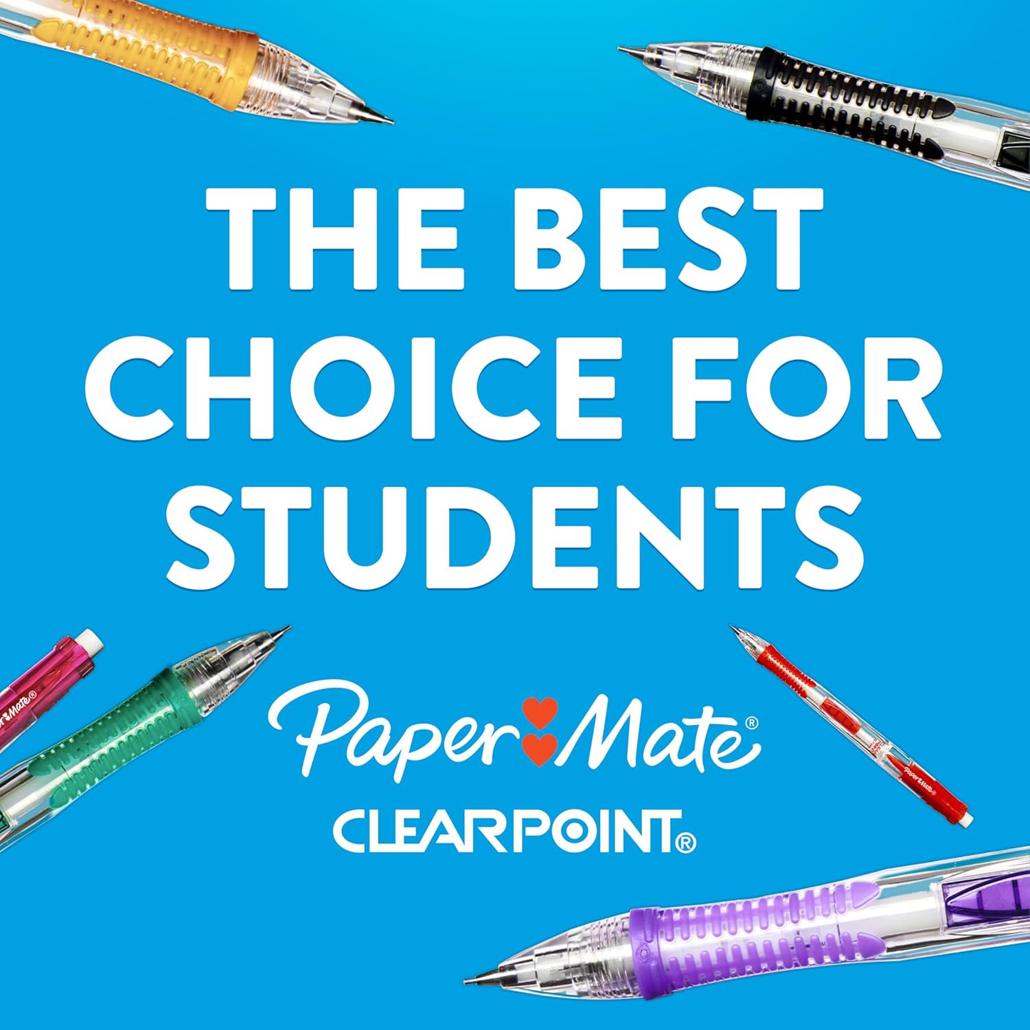 Paper Mate Clearpoint Mechanical Pencils 0.7mm, HB #2 Pencil Lead, 2 Pencils, School Supplies, Teacher Supplies, Drawing Pencils, Sketching Pencils, 1 Lead Refill Set, 2 Erasers-1