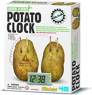 4M Potato Clock DIY Green Science Chemistry Engineering Lab - STEM Toys Educational Gift for Kids & Teens, Girls & Boys, Brown