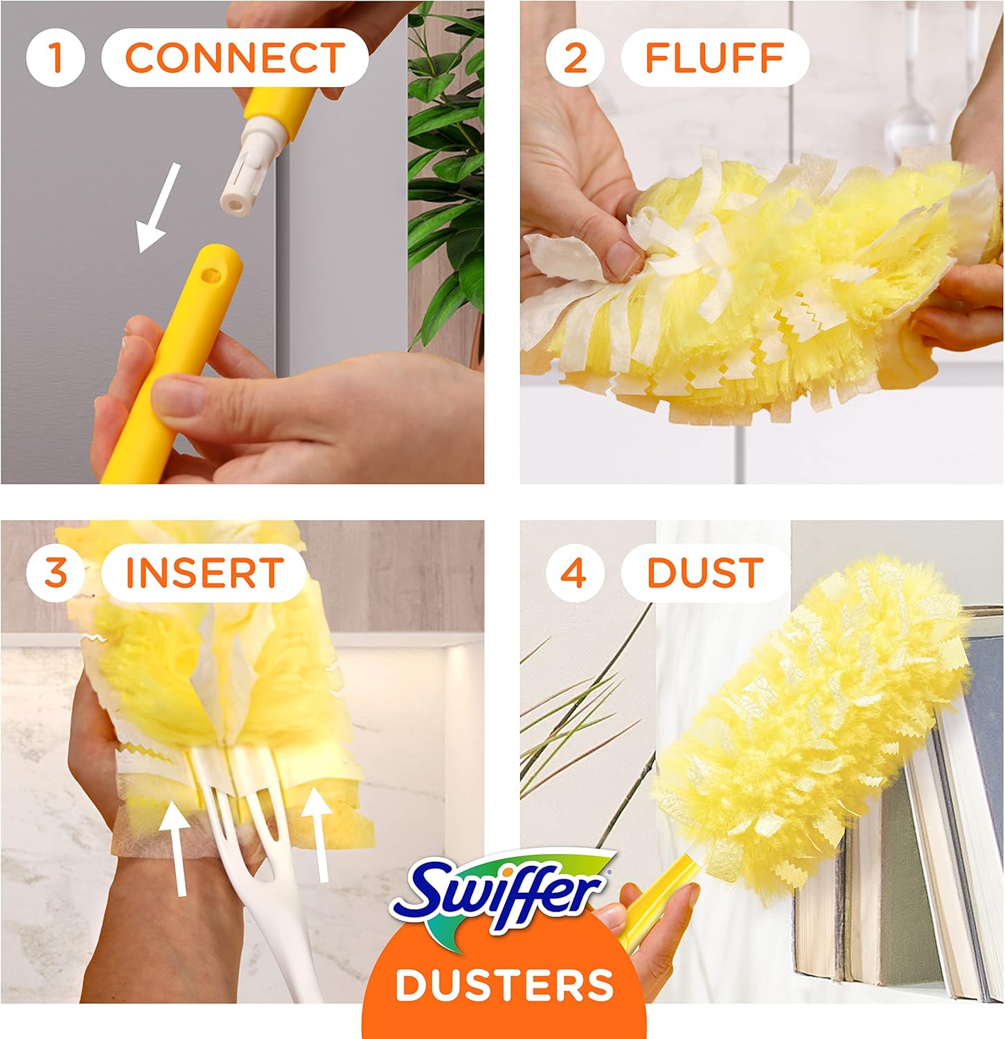 Swiffer Duster Heavy Duty 3 ft Extendable Handle Starter Kit with 3 Refills-7