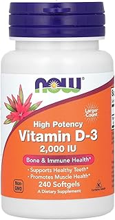 NOW Foods Supplements, Vitamin D-3 2,000 IU, High Potency, Structural Support*, 240 Softgels