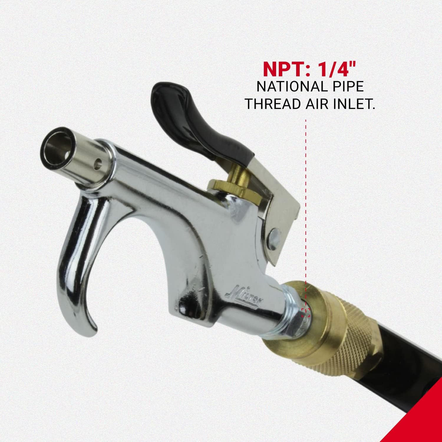 Milton (S-148) 1/4" NPT Lever Blow Gun - Rubber and Safety Tip Nozzles-4