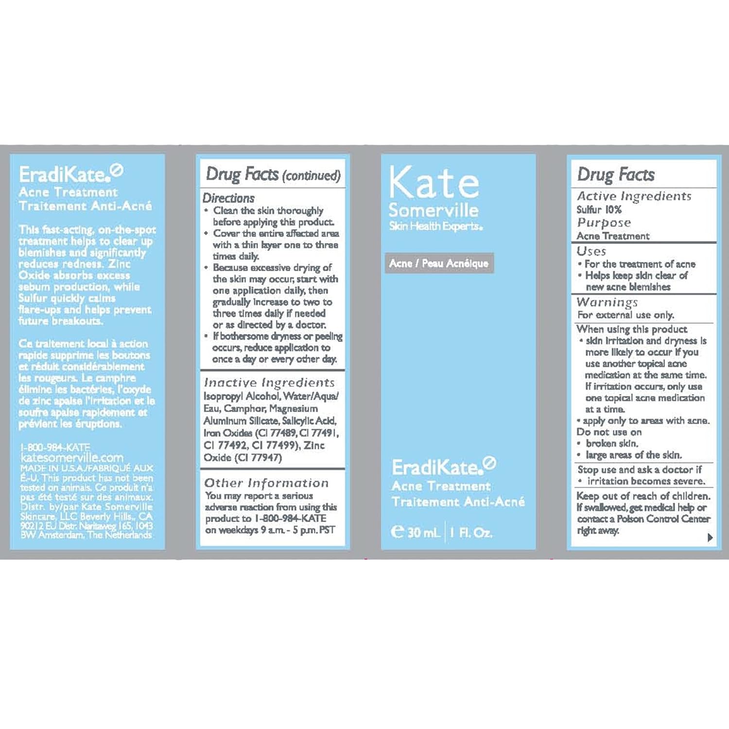 Kate Somerville EradiKate Acne Treatment - Clinically Formulated 10% Sulfur and BHA Spot Treatment – Clears Pimples, Cleans Pores and Prevents Breakouts, 1 Fl Oz-8