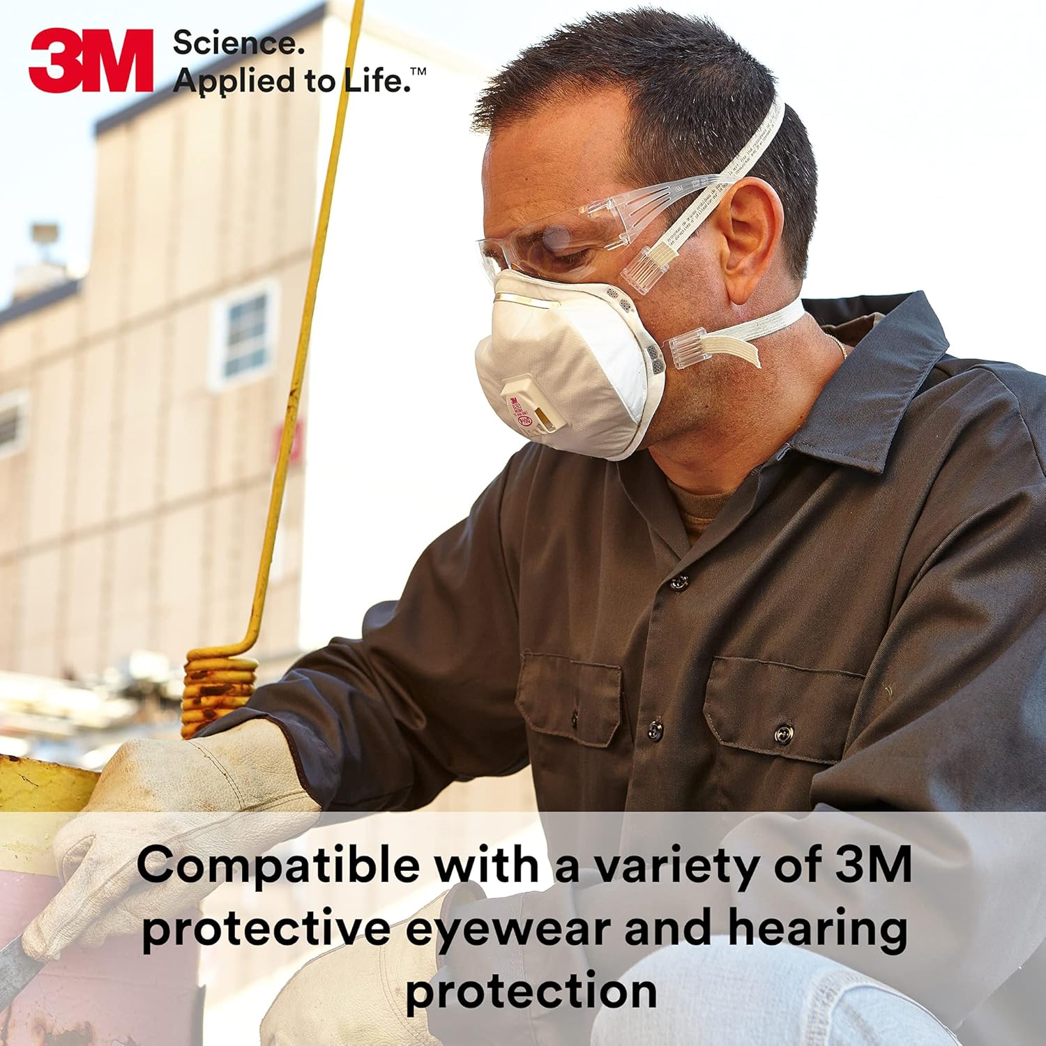 3M Disposable Particulate Cup Respirator 8293 P100 with Cool Flow Exhalation Valve, NIOSH APPROVED, Adjustable Buckle Straps and Noseclip, Face Seal, Individually Packaged-4