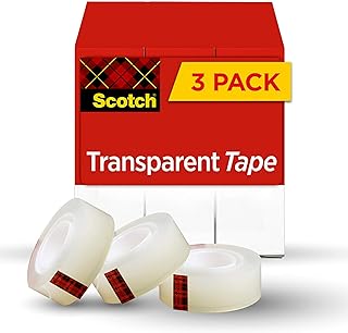 Scotch Transparent Tape, 3/4 in x 1000 in, 3 Boxes/Pack (600K3)