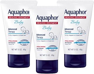 Aquaphor Baby Healing Ointment, Advanced Therapy for Chapped Cheeks and Diaper Rash, 3 Ounce (Pack of 3)