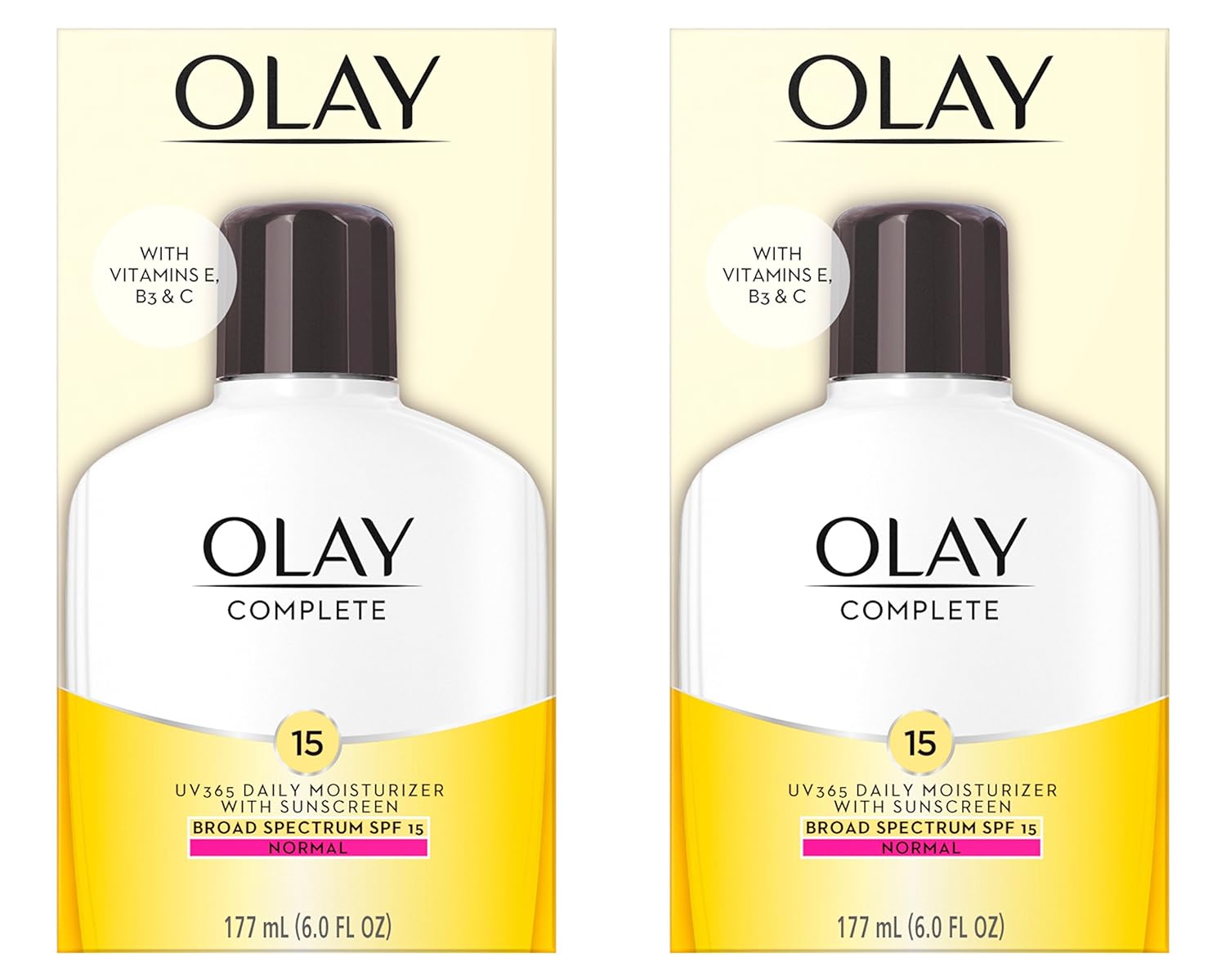 Olay Face Moisturizer Complete Lotion All Day Daily Facial Moisturizing Lotion SPF 15 for Normal Skin and Hydration, Oil-Free Non-Greasy, 6 Fl Oz (Pack of 2)-0