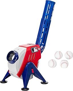 Franklin Sports Kids Pitching Machine - Plastic Baseball Pitching Machine for Kids Batting Practice - MLB Power Pitcher with Adjustable Speeds