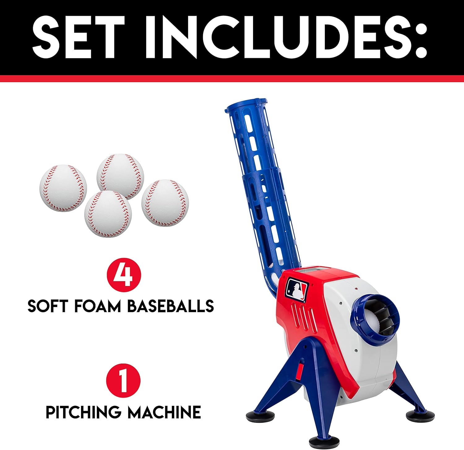 Franklin Sports Kids Pitching Machine - Plastic Baseball Pitching Machine for Kids Batting Practice - MLB Power Pitcher with Adjustable Speeds-2