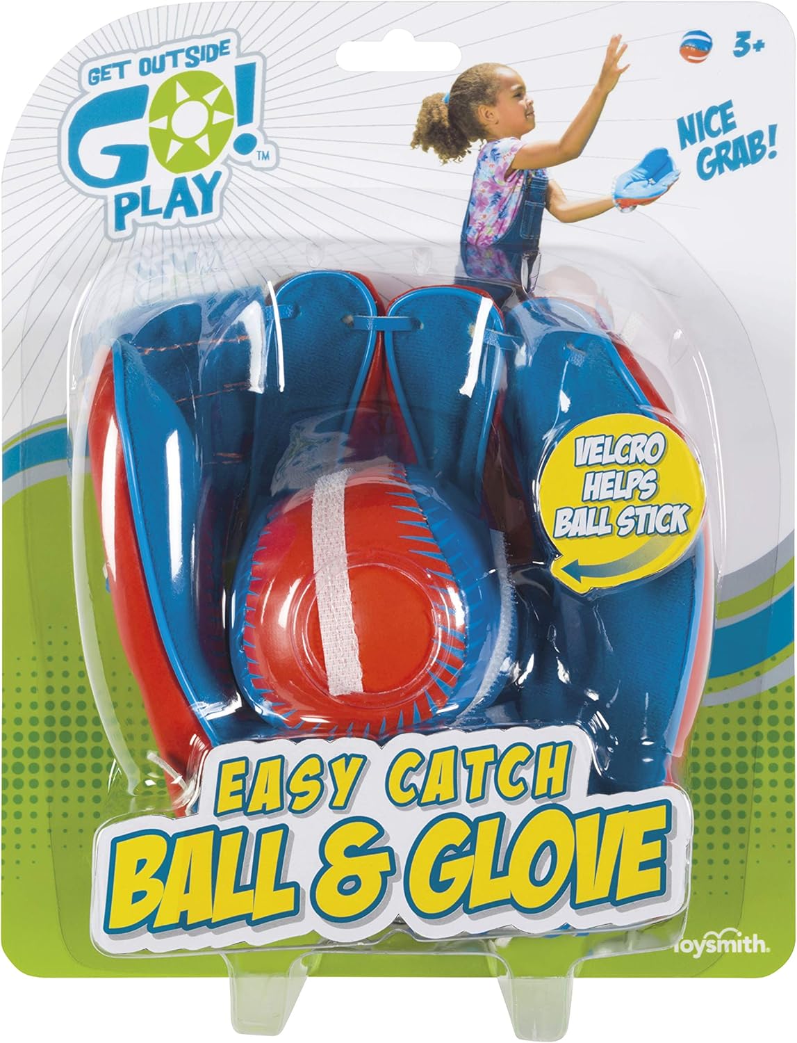 Get Outside Go! Easy Catch Ball & Glove Set Super Sport Outdoor Active Play Baseball by Toysmith (Packaging May Vary) Small-0