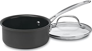 Cuisinart 1-Quart Saucepan, Chef's Classic Nonstick Hard Anodized Saucepan w/Cover, 619-14