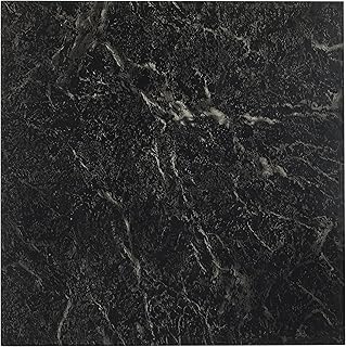 Achim Home Furnishings FTVMA40920 Nexus Vinyl Tile, Marble Black with White Vein, 20 count(pack of 1), 12 inch x 12 inch