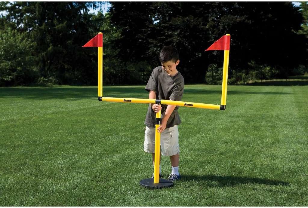 Franklin Sports Youth Football Goal-Post Set — Kids’ Football Goal Post with Mini Football — Fun Football Goal for All Ages — Easy Assembly — Adjustable Height — Weighted Base-1