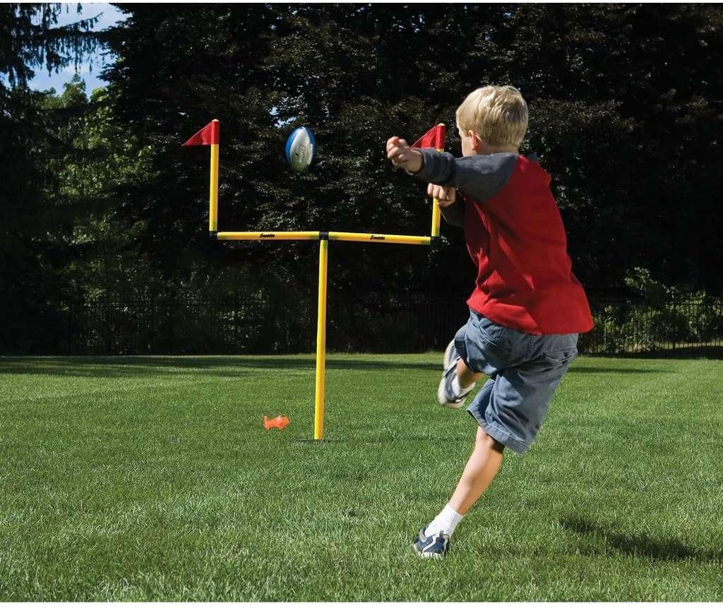 Franklin Sports Youth Football Goal-Post Set — Kids’ Football Goal Post with Mini Football — Fun Football Goal for All Ages — Easy Assembly — Adjustable Height — Weighted Base-2