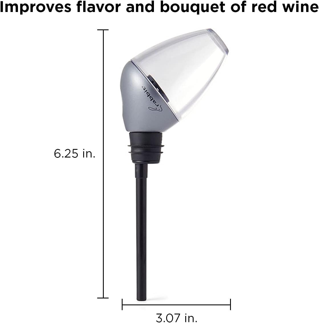 Rabbit Wine Aerator and Pourer, 7-Inch, Silver/Black/Clear-1