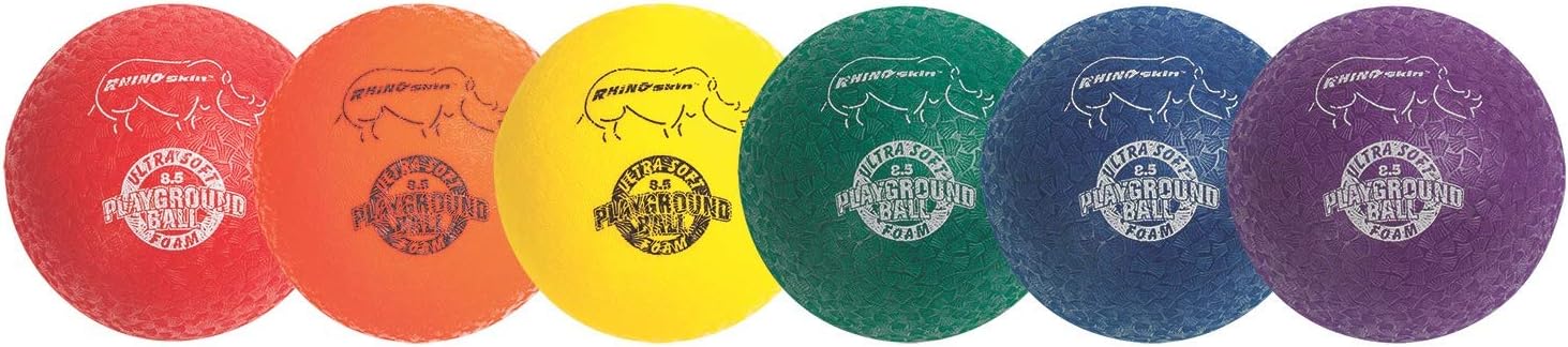 Champion Sports RSPGSET Playground Ball Set, Six Large 8.5 Inch Rhino Skin Soft Inflatable Balls-1